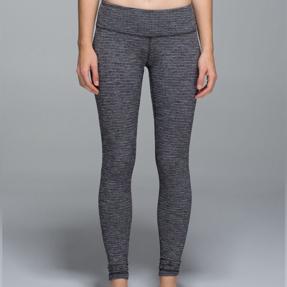 Lululemon Wunder Under Pant Coco Pique Black Size 4 - Picture 3 of 9
